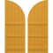 Ekena Millwork Americraft 6-Board (3 Batten) Wood Joined Board-n-Batten Shutters w/ Arch Top, ARW401BQ621X77TUH, PR ARW401BQ621X77TUH - alternate 1